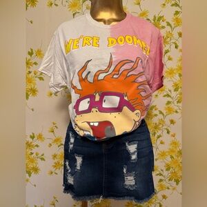 NWOT Split tie dye boyfriend fit Rugrats graphic tee size M